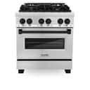 30" 4.0 cu. ft. Dual Fuel Range with Gas Stove and Electric Oven in Stainless Steel with Matte Black Accents view 17