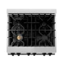 30" 4.0 cu. ft. Dual Fuel Range with Gas Stove and Electric Oven in Stainless Steel with Matte Black Accents view 14