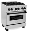 30" 4.0 cu. ft. Dual Fuel Range with Gas Stove and Electric Oven in Stainless Steel with Matte Black Accents view 13