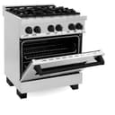 30" 4.0 cu. ft. Dual Fuel Range with Gas Stove and Electric Oven in Stainless Steel with Matte Black Accents view 11