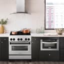 30" 4.0 cu. ft. Dual Fuel Range with Gas Stove and Electric Oven in Stainless Steel with Matte Black Accents view 10