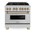 Autograph Edition 36" 4.6 cu. ft. Dual Fuel Range with Gas Stove and Electric Oven with Champagne Bronze Accents view 21