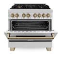 Autograph Edition 36" 4.6 cu. ft. Dual Fuel Range with Gas Stove and Electric Oven with Champagne Bronze Accents view 20