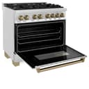 Autograph Edition 36" 4.6 cu. ft. Dual Fuel Range with Gas Stove and Electric Oven with Champagne Bronze Accents view 16
