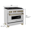 Autograph Edition 36" 4.6 cu. ft. Dual Fuel Range with Gas Stove and Electric Oven with Champagne Bronze Accents view 8