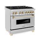 Autograph Edition 36" 4.6 cu. ft. Dual Fuel Range with Gas Stove and Electric Oven with Gold Accents view 1