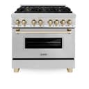 Autograph Edition 36" 4.6 cu. ft. Dual Fuel Range with Gas Stove and Electric Oven with Gold Accents view 13