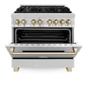 Autograph Edition 36" 4.6 cu. ft. Dual Fuel Range with Gas Stove and Electric Oven with Gold Accents view 12