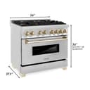 Autograph Edition 36" 4.6 cu. ft. Dual Fuel Range with Gas Stove and Electric Oven with Gold Accents view 17