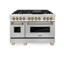 Autograph Edition 48" 6.0 cu. ft. Dual Fuel Range with Gas Stove and Electric Oven with Champagne Bronze Accents view 3