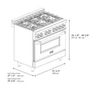 AutographEdition 36" 4.6 cu. ft. Dual Fuel Range with Gas Stove and Electric Oven in Stainless Steel with Black Matte Door and Polished Gold Accents view 17