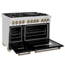 AutographEdition 48" 6.0 cu. ft. Dual Fuel Range with Gas Stove and Electric Oven in Stainless Steel with Black Matte Door and Champagne Bronze Accents view 5