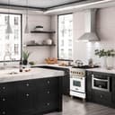 Autograph Edition 24" 2.8 cu. ft. Dual Fuel Range with Gas Stove and Electric Oven with White Matte Door and Gold Accents view 2