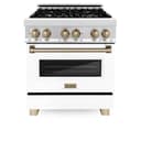 Autograph Edition 30" 4.0 cu. ft. Dual Fuel Range with Gas Stove and Electric Oven with White Matte Door and Champagne Bronze Accents view 16