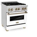 Autograph Edition 30" 4.0 cu. ft. Dual Fuel Range with Gas Stove and Electric Oven with White Matte Door and Champagne Bronze Accents view 15