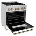Autograph Edition 30" 4.0 cu. ft. Dual Fuel Range with Gas Stove and Electric Oven with White Matte Door and Champagne Bronze Accents view 14