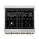 Autograph Edition 30" 4.0 cu. ft. Dual Fuel Range with Gas Stove and Electric Oven with White Matte Door and Champagne Bronze Accents view 6