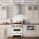 Autograph Edition 30" 4.0 cu. ft. Dual Fuel Range with Gas Stove and Electric Oven with White Matte Door and Gold Accents view 2