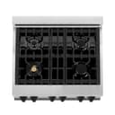 30" 4.0 cu. ft. Dual Fuel Range with Gas Stove and Electric Oven with White Matte Door and Matte Black Accents view 7