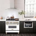 Autograph Edition 36" 4.6 cu. ft. Dual Fuel Range with Gas Stove and Electric Oven with White Matte Door and Gold Accents view 2
