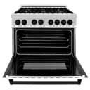 AutographEdition 36" 4.6 cu. ft. Dual Fuel Range with Gas Stove and Electric Oven in Stainless Steel with White Matte Door and Matte Black Accents view 17