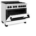 AutographEdition 36" 4.6 cu. ft. Dual Fuel Range with Gas Stove and Electric Oven in Stainless Steel with White Matte Door and Matte Black Accents view 15