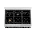AutographEdition 36" 4.6 cu. ft. Dual Fuel Range with Gas Stove and Electric Oven in Stainless Steel with White Matte Door and Matte Black Accents view 13