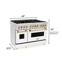 Autograph Edition 48" 6.0 cu. ft. Dual Fuel Range with Gas Stove and Electric Oven with White Matte Door and Gold Accents view 9