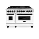AutographEdition 48" 6.0 cu. ft. Dual Fuel Range with Gas Stove and Electric Oven in Stainless Steel with White Matte Door and Matte Black Accents view 3
