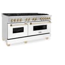 Autograph Edition 60" 7.4 cu. ft. Dual Fuel Range with Gas Stove and Electric Oven with White Matte Door and Gold Accents view 5