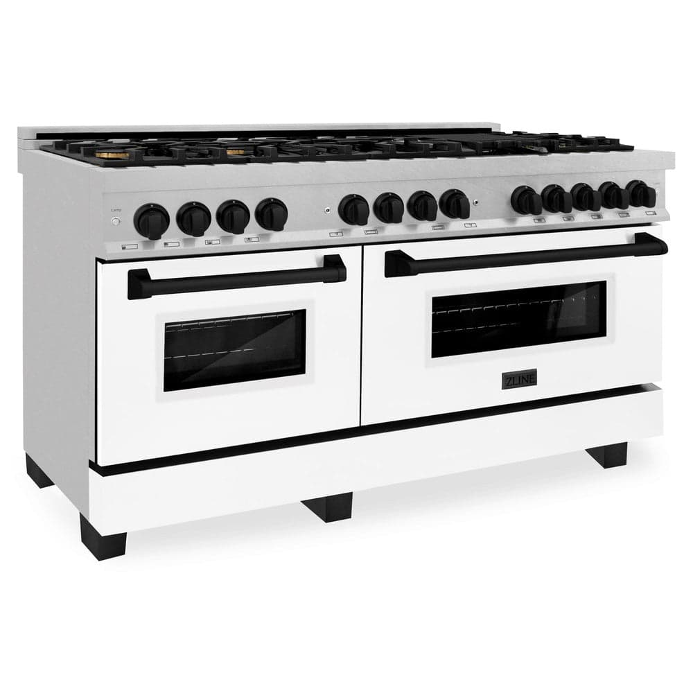 Autograph Edition 60" 7.4 cu. ft. Dual Fuel Range with Gas Stove and Electric Oven with White Matte Door and Accents (RAZ-WM-60)
