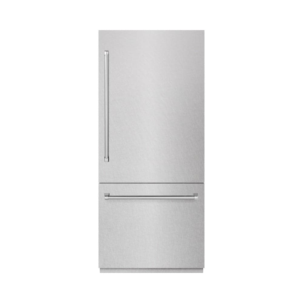 36 In. 19.8 Cu. Ft. Built-in Bottom Freezer Refrigerator With Water Dispenser And Ice Maker In Satin Stainless Steel