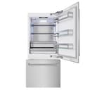 36 In. 19.8 Cu. Ft. Built-in Bottom Freezer Refrigerator With Water Dispenser And Ice Maker In Satin Stainless Steel view 3