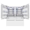 72 In. 39.6 Cu. Ft. French Door Built-in Bottom Freezer Refrigerator With Water Dispensers And Ice Makers In White Matte view 2