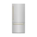 Autograph Edition 36 In. 19.8 Cu. Ft. Built-in Bottom Freezer Refrigerator With Water Dispenser And Ice Maker In Stainless Steel With Champagne Bronze Accents view 1