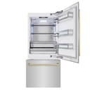 Autograph Edition 36 In. 19.8 Cu. Ft. Built-in Bottom Freezer Refrigerator With Water Dispenser And Ice Maker In Stainless Steel With Champagne Bronze Accents view 3