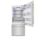 Autograph Edition 36 In. 19.8 Cu. Ft. Built-in Bottom Freezer Refrigerator With Water Dispenser And Ice Maker In Stainless Steel With Polished Gold Accents view 4