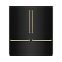 ZLINE Autograph Edition 72 in. 39.6 cu. ft. French Door Built-In Bottom Freezer Refrigerator with Water Dispensers and Ice Makers in Black Stainless Steel and Champagne Bronze Accents (RBITZ-BS-72-CB) view 1