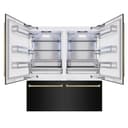 ZLINE Autograph Edition 72 in. 39.6 cu. ft. French Door Built-In Bottom Freezer Refrigerator with Water Dispensers and Ice Makers in Black Stainless Steel and Champagne Bronze Accents (RBITZ-BS-72-CB) view 2