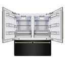ZLINE Autograph Edition 72 in. 39.6 cu. ft. French Door Built-In Bottom Freezer Refrigerator with Water Dispensers and Ice Makers in Black Stainless Steel and Champagne Bronze Accents (RBITZ-BS-72-CB) view 3