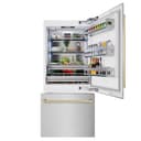 Autograph Edition 36 In. 19.8 Cu. Ft. Built-in Bottom Freezer Refrigerator With Water Dispenser And Ice Maker In Satin Stainless Steel And Champagne Bronze Accents view 4