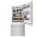 Autograph Edition 36 In. 19.8 Cu. Ft. Built-in Bottom Freezer Refrigerator With Water Dispenser And Ice Maker In Satin Stainless Steel And Polished Gold Accents view 5