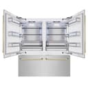 Autograph Edition 72 In. 39.6 Cu. Ft. French Door Built-in Bottom Freezer Refrigerator With Water Dispensers And Ice Makers In Satin Stainless Steel And Polished Gold Accents view 2
