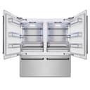 Autograph Edition 72 In. 39.6 Cu. Ft. French Door Built-in Bottom Freezer Refrigerator With Water Dispensers And Ice Makers In Satin Stainless Steel And Matte Black Accents view 2
