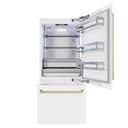 Autograph Edition 36 In. 19.8 Cu. Ft. Built-in Bottom Freezer Refrigerator With Water Dispenser And Ice Maker In White Matte And Champagne Bronze Accents view 3