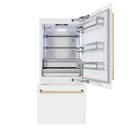 Autograph Edition 36 In. 19.8 Cu. Ft. Built-in Bottom Freezer Refrigerator With Water Dispenser And Ice Maker In White Matte And Polished Gold Accents view 3