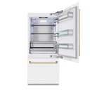 Autograph Edition 36 In. 19.8 Cu. Ft. Built-in Bottom Freezer Refrigerator With Water Dispenser And Ice Maker In White Matte And Polished Gold Accents view 4