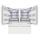 Autograph Edition 72 In. 39.6 Cu. Ft. French Door Built-in Bottom Freezer Refrigerator With Water Dispensers And Ice Makers In White Matte And Champagne Bronze Accents view 2