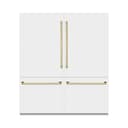Autograph Edition 72 In. 39.6 Cu. Ft. French Door Built-in Bottom Freezer Refrigerator With Water Dispensers And Ice Makers In White Matte And Polished Gold Accents view 1