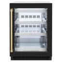 ZLINE Autograph Edition 24 in. Touchstone 151 Can Beverage Fridge With Black Matte Glass Door And Champagne Bronze Handle (RBSOZ-BLM-24-CB) view 3